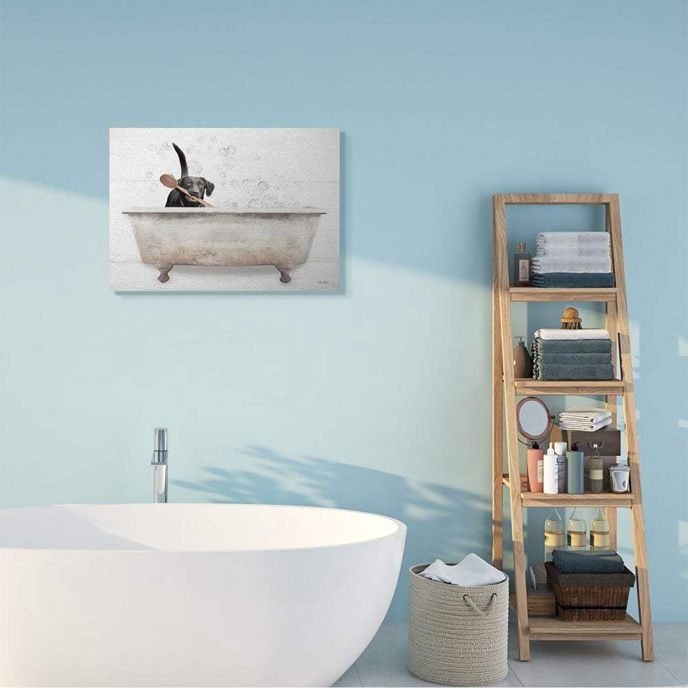 Stupell Industries Happy Labrador in Rustic Bubble Bath Design Designed by Lori Deiter