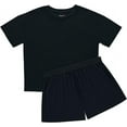 thumbnail image 3 of Hanes Comfywear Women's Pajama Set, Loungewear Top & Sleep Shorts Black/Black M, 3 of 5
