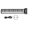 thumbnail image 3 of 61 Keys Roll Up Keyboard Piano, 100-240V Convenient ABS Black Roll Up Keyboard Piano  For Teaching For Editing US Plug, 3 of 8