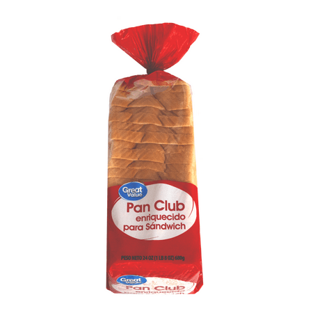 Great Value, Regular Club Sandwich Bread Loaf, Sliced, 24oz, Shelf Stable