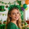 thumbnail image 5 of St. Patrick’s Day Headband, Green Shamrock and Glitter Decor, Fun Holiday Accessory with Leprechaun, Rainbow, and Pot of Gold, 5 of 6