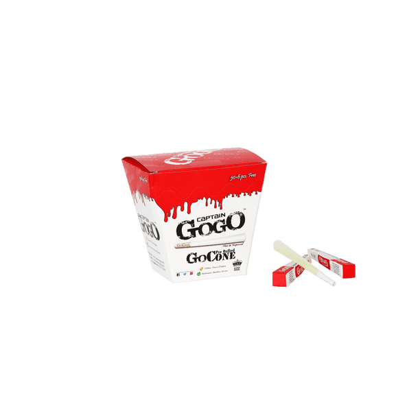 Caja con 50 Conos Pre Rolados CAPTAIN GOGO King Size Ultra Fino Blanco