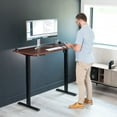 thumbnail image 3 of VIVO Dark Walnut 55" x 24" Square Corner Table Top for Standing Desk Frames, 3 of 8