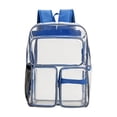 thumbnail image 3 of Backpack Large Clear PVC Heavy Duty Stadium Approved Transparent See Through Multi-Compartment 16.5in College Travel Book Bag by MPOISVA, 3 of 7