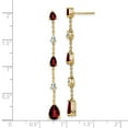 thumbnail image 3 of Primal Gold 14 Karat Yellow Gold Garnet and White Topaz Earrings, 3 of 5
