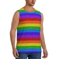 thumbnail image 2 of Daiia Colorful Glitter Rainbow Printed Men's Tank Tops,Casual Soft Sleeveless Gym Muscle Shirts Bodybuilding Tee-Small, 2 of 8