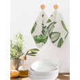 thumbnail image 2 of Green Leaves Kitchen Dish Towels for Drying Dishes Set of 4, Tropical Summer Botanical Watercolor Elegant Rustic Waffle Weave Microfiber Hand Tea Bathroom Towels Quick Dry & Absorbent Towel 12x12, 2 of 7