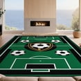 thumbnail image 2 of Design&I 8'x10' Washable Area Rug Snag-Free Soccer Tournament Field Motif Door Center Goal Markings Striped for Dining Room, Large Office, Lounge, 2 of 7