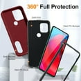thumbnail image 2 of Stand Case for Motorola Moto G Power 5G 2025 with Metal Kickstand Hard PC & TPU Back Shockproof [Military Grade Protection] Heavy Duty Protective Hybird Cover for Moto G Power 5G 2025, Red+Black, 2 of 9