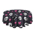 thumbnail image 5 of Happy Halloween Table Cloth Waterproof Spillproof Round Table Covers Pumpkin Skull Bat Spider Table Cover for Party Picnic Dinner Decor (70x70 inches), 5 of 6