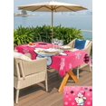 thumbnail image 4 of Outdoor Tablecloth with Umbrella Hole and Zipper, Snowman Pink Rectangle Table Cloth 60x120 Inch Waterproof Tablecloth, Christmas Balls Winter Snowflakes Rustic Checker Picnic Table Cover for Patio, 4 of 7