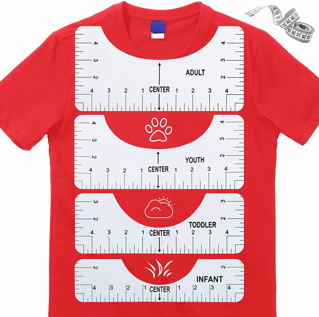 FeiTianNiu 10 Pcs Tshirt Ruler Guide Vinyl Alignment Tool - Sublimation Accessories, T Shirt Rulers to Center Designs,for Adult Youth Toddler Infant