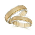 thumbnail image 2 of Pompeii3 Gold Matching His Hers Two Tone Wedding Band Ring Set, 2 of 5