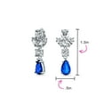 thumbnail image 4 of Bling Jewelry Womens Vintage Art Deco Blue Aquamarine CZ Chandelier Clip-On Earrings Silver Plated, 4 of 5