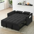 thumbnail image 3 of Leumius 55 Inch Convertible Futon Sofa Bed,Modern Loveseat Sleeper Sofa Couch with Pull-Out Sofa Bed for Living Room,Small Space - Black, 3 of 8