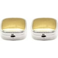 thumbnail image 2 of Set of 2 Dual-Compartment Square-Shaped Pocket Purse Pill Box & Organizer (Silver Classic), 2 of 4