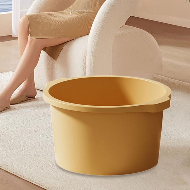 Lavabo para remojar los pies, bañera para remojar los pies con asas, cubo para pies para hombres, lavabo multifuncional para baño de pies con spa para amarillo