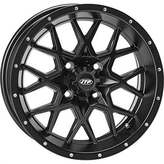 ITP Hurricane Matte Black ATV Wheel Rear 12x7 4/110 (2 5) [12RB111]