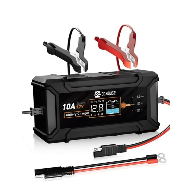 Cargador de batería DC HOUSE 12V 10A con mantenimiento inteligente