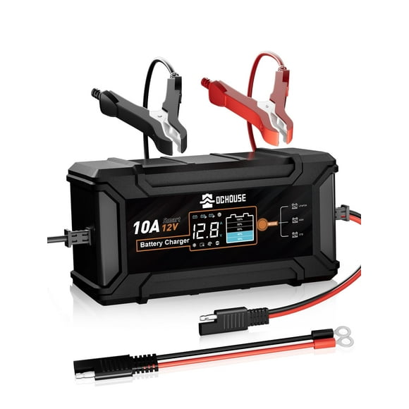 Cargador de batería DC HOUSE 12V 10A con mantenimiento inteligente