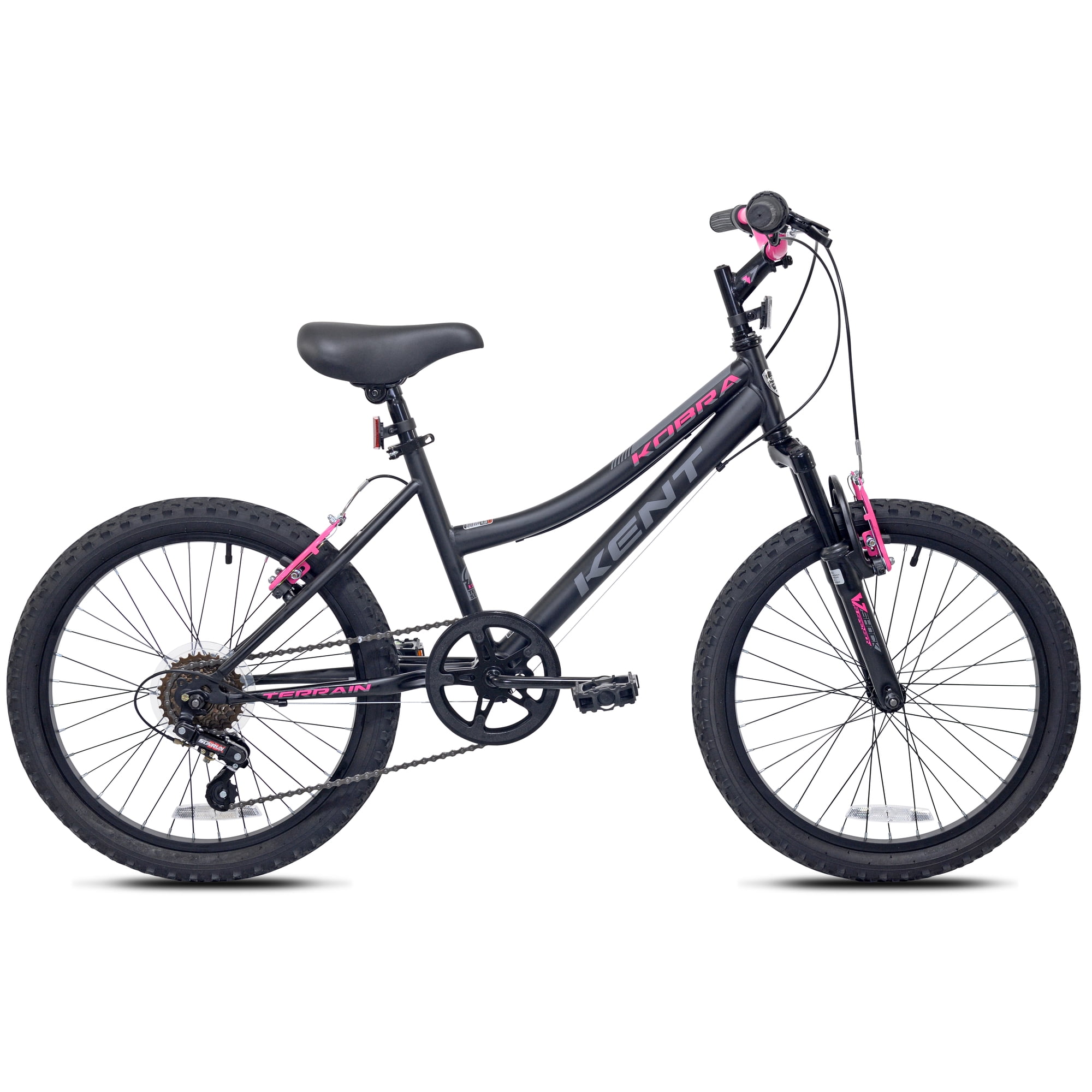 20" Kent Kobra Mountain Bicycle, Fits Rider 4'2" - 5', Black/Pink, Child, Unisex