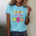 thumbnail image 2 of Outfmvch Chemises de Pâques pour Femmes, Chandails en Molleton à Col Rond pour Femmes, Chemises à Manches Courtes pour Femmes, Hauts de Sortie pour Femmes, T-Shirt à Manches Courtes Col Rond Œuf de Pâques, T-Shirts Graphiques pour Femmes Bleu Ciel 1 3TG, 2 of 5