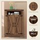 thumbnail image 4 of QinaQin Gabinete esquinero con puertas corredizas tipo granero y repisa ajustable, organizador estilo farmhouse para baño, cocina o sala, 4 of 7