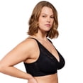 thumbnail image 3 of HSIA Wirefree Full Coverage Non Padded Plus Size Deep V Lace Comfortable Bra Black 3XL, 3 of 6