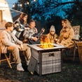 thumbnail image 5 of Ovios 30 Inch Propane Fire Pit CSA-Listed Outdoor Fire Pit Table, 50,000 BTU Wicker Gas Fire Pits for Outside with Lid and Lava Rock on Patio Deck Garden Backyard, 5 of 9