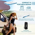thumbnail image 4 of 8' x 6' Water Floating Dock, Rafting Inflatable Island with Air Pump and Backpack for Pool, Beach, Ocean, Blue, 4 of 7