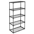 thumbnail image 5 of 5 Tier Adjustable Storage Shelving Unit, Each Tier 220LBS Metal Wire Rack Shelving with Dust Cover, Heavy Duty Steel Shelf Organizer for Kitchen, Garage & Pantry, 29''Lx14''Wx60''H, Black, 5 of 7