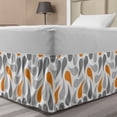 thumbnail image 1 of Geometric Bed Skirt, Cultures Motif Traditional Teardrop Pattern Vintage Palette, Elastic Bedskirt Dust Ruffle Wrap Around for Bedding Decor, 4 Sizes, Orange Grey White, by Ambesonne, 1 of 2