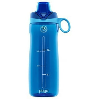 Your Zone 16 oz Plastic Chug Lid Water Bottle, PET Material, Blue