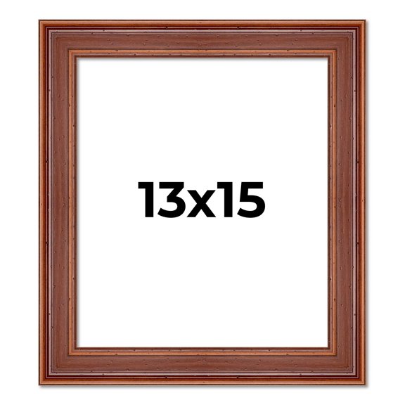 13x15 Frame Brown Old Farmhouse Waxed Board 2" Wide Wood Frame Width 2 Inches | Interior Depth 0.5