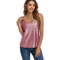 thumbnail image 6 of VIDUSSA Women's Tank Tops Fashion Glitter Party Strappy Sleeveless Tank Shirt Sparkle Shimmer Cami Pink XL, 6 of 6
