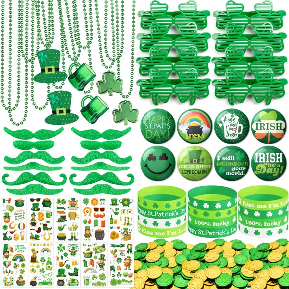 Set de recuerdos de fiesta DMIGHT para el Día de San Patricio, 188 unidades para 12
