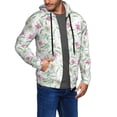 thumbnail image 2 of Kdxio Lilies Flowers Print Men Hoodies Casual Hoodies for Men with Zip Pockets Full Zip Long Sleeve Sweatshirt Sports Hooded Jacket-Small, 2 of 5