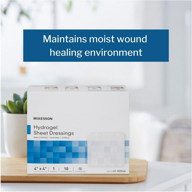 McKesson Hydrogel Sheet Dressings, Sterile - Non-Irritating, 4 in  
