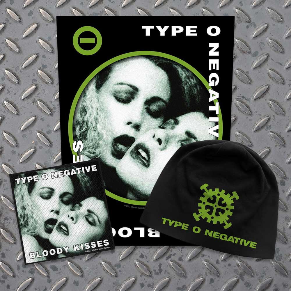 Type O Negative Officially Licensed Gift Set - 1 Jersey Beanie, 1 Standard Woven Patch, 1 Set of Five Guitar Picks