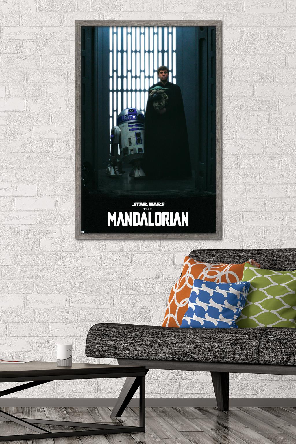 Star Wars: The Mandalorian Season 2 - Luke, Grogu and R2-D2 Wall Poster, 22.375" x 34", Framed