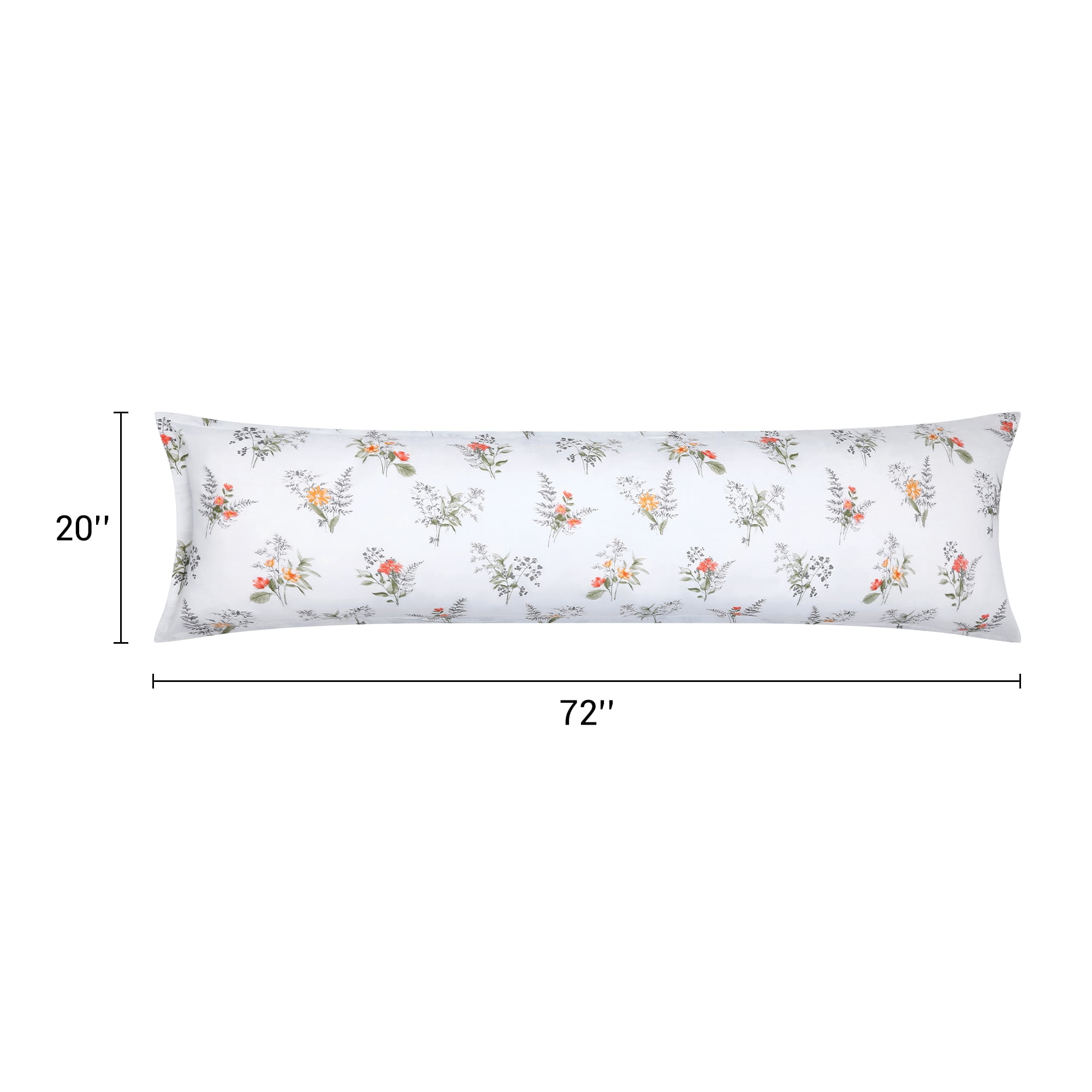 Unique Bargains 1 Pcs Pillowcase Breathable Soft Floral Pillow Cases White 20"x72"