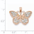 thumbnail image 2 of 14K Rose Gold Rhodium Plated Diamond Cut Butterfly Pendant, 2 of 2