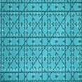 thumbnail image 1 of Ahgly Company Machine Washable Indoor Square Transitional Dark Cyan Green Area Rugs, 7' Square, 1 of 7