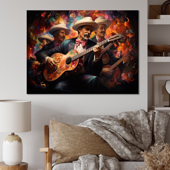 Designart "Melody Musical Mexico Mariachi wall art II" Mexico Canvas Art Print