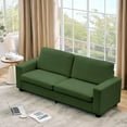 thumbnail image 3 of IDEALHOUSE Dark Green Sofa Bed, Modern Striped Corduroy, Plush Deep Seat, Oversized Loveseat Couch, Soft, Sturdy, Easy Assembly, 3 of 7