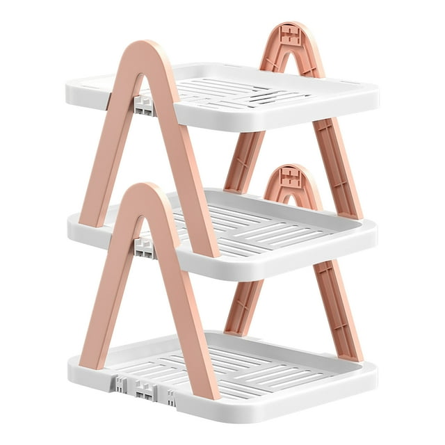 Small Shoe Rack for Door – 6-Tier Foldable PP Storage Cabinet with Adjustable Height Layers, Orange
