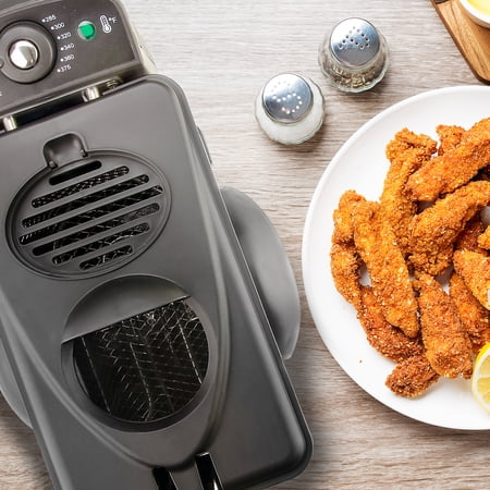 OVENTE New Electric Deep Fryer 2 Liter Capacity, 1500 Watt Lid with Viewing Window, Silver FDM2201BR