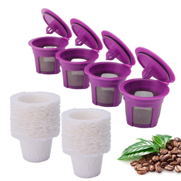 Cápsulas de café reutilizables K Cup y 100 filtros de papel para café Haetyly