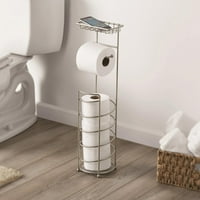 Better Homes & Gardens Freestanding Satin Nickel Toilet Paper Reserve