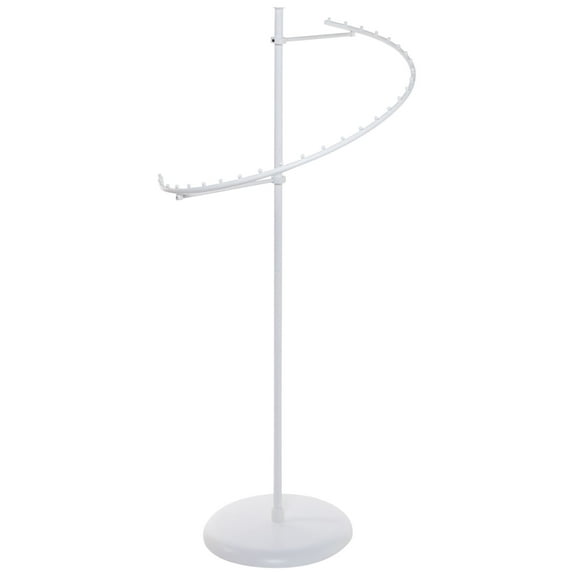 SSWBasics White Spiral Clothing Rack - 29 Ball Round Clothing Racks for Retail - Premium Retail Clothing & Garment Racks for Display